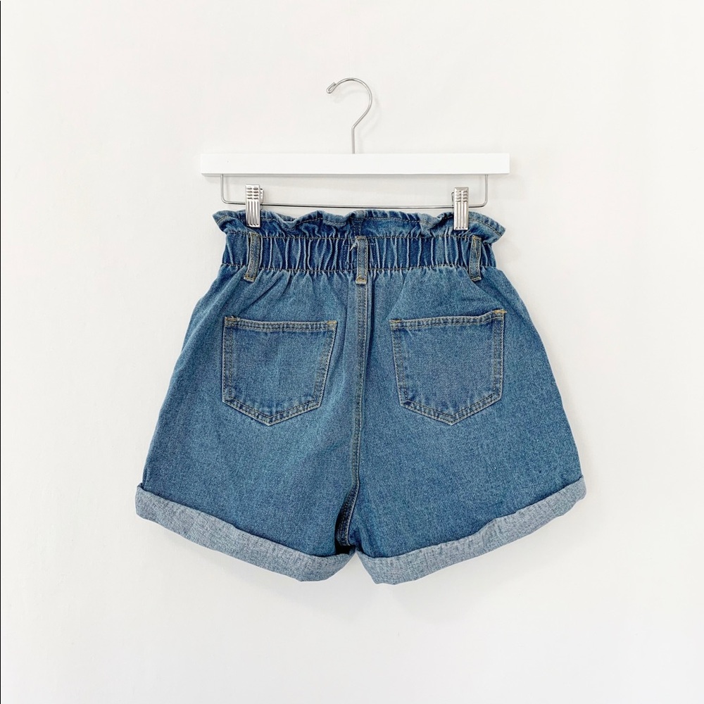 Super High-waist Elastic Denim Shorts - Picture 5 of 7